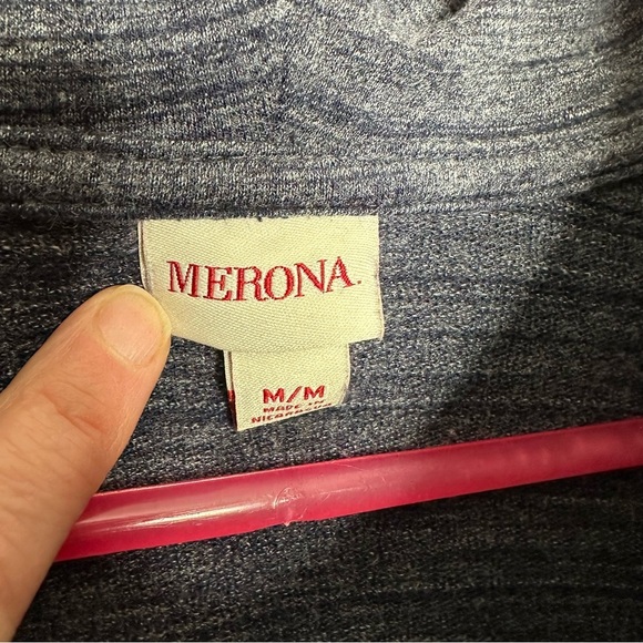 Merona Sweater Cowl Neck Blue & White Marled Size Medium - Picture 5 of 16